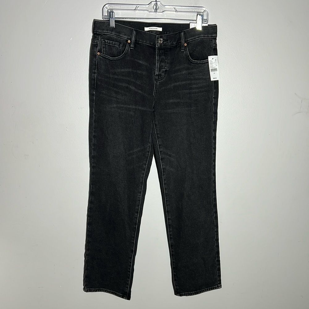 NWT PacSun Low Rise Straight Black Button Fly Jeans Size 28